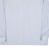 Mens Plain Shirt Blue Long Sleeve XL