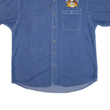 FRONT ROW Mens Denim Shirt Blue L