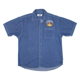 FRONT ROW Mens Denim Shirt Blue L