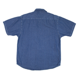 FRONT ROW Mens Denim Shirt Blue L