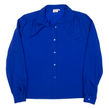 Womens Plain Shirt Blue Long Sleeve M