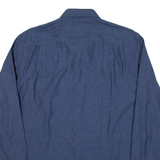 THOMPSON Mens Plain Shirt Blue Long Sleeve L