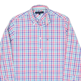TOMMY HILFIGER Mens Shirt Pink Check Long Sleeve S