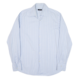 BOSS Mens Shirt Blue Striped Long Sleeve M