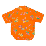 Womens Hawaiian Shirt Orange Floral L