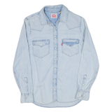 LEVI'S Womens Denim Shirt Blue Long Sleeve XS