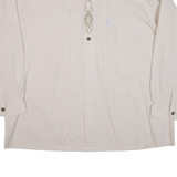 Mens Plain Shirt Beige Long Sleeve 2XL