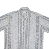 DONALLEY Mens Corduroy Shirt Grey Striped L