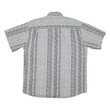 DONALLEY Mens Corduroy Shirt Grey Striped L