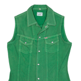 TEDDY'S Mens Denim Shirt Green Sleeveless S