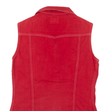 TEDDY'S Mens Denim Shirt Red Sleeveless S