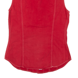 TEDDY'S Mens Denim Shirt Red Sleeveless S