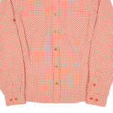 COLUMBIA Womens Shirt Orange Check Long Sleeve L