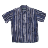 KINGFIELD Mens Shirt Blue Silk Crazy Pattern L