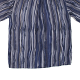 KINGFIELD Mens Shirt Blue Silk Crazy Pattern L
