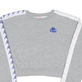 KAPPA Cropped Womens Sweatshirt Grey Crew Neck S