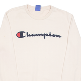 CHAMPION Womens Sweatshirt Beige Crew Neck M
