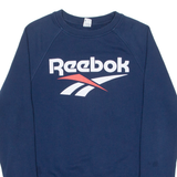 REEBOK Womens Sweatshirt Blue Crew Neck S
