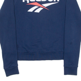 REEBOK Womens Sweatshirt Blue Crew Neck S
