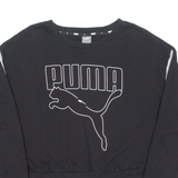 PUMA Cropped Womens Sweatshirt Black Crew Neck M