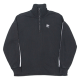 ADIDAS ORIGINALS Womens Sweatshirt Black 1/4 Zip UK 8