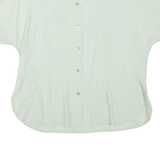 LINEAV Womens Blouse Green V-Neck Viscose L