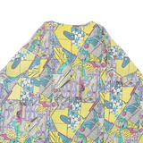 CHEWAN Womens Printed Top Yellow 3/4 Sleeve Crazy Pattern XL