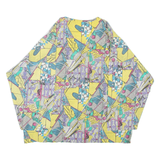 CHEWAN Womens Printed Top Yellow 3/4 Sleeve Crazy Pattern XL