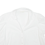 Womens Puff Sleeve Top White V-Neck XL