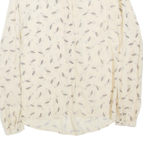 ZARA Womens Printed Shirt Beige Collared Long Sleeve S
