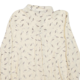 ZARA Womens Printed Shirt Beige Collared Long Sleeve S