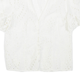 ZARA Womens Blouse White V-Neck M