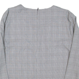 ZARA Womens Printed Top Black Long Sleeve Check M