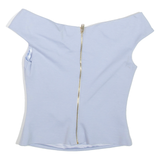 TED BAKER Womens Cropped Blouse Blue Sleeveless XXS