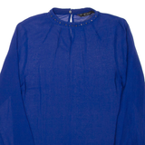 ZARA Sheer Womens Blouse Blue Long Sleeve S