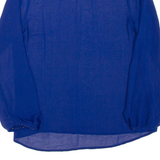 ZARA Sheer Womens Blouse Blue Long Sleeve S