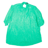 ZARA Womens Printed Blouse Green Long Sleeve Floral M