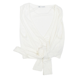 ZARA Womens Cropped Top White V-Neck Sleeveless M