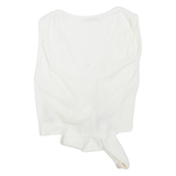 ZARA Womens Cropped Top White V-Neck Sleeveless M