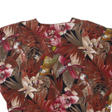 Womens Printed Blouse Maroon Floral XL
