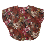 Womens Printed Blouse Maroon Floral XL