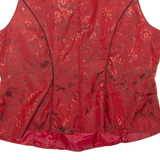 Womens Printed Corset Red Sleeveless Floral 2XL