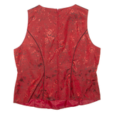 Womens Printed Corset Red Sleeveless Floral 2XL