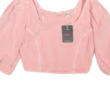 LEVI'S Womens Cropped Top Pink 3/4 Sleeve S