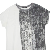 ZARA Asymmetric Womens Printed Top White M