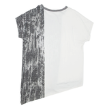 ZARA Asymmetric Womens Printed Top White M