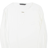 ZARA Womens Top White Long Sleeve Viscose M