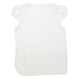 ZARA Womens Puff Sleeve Top White V-Neck S