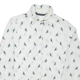 ZARA Bird Womens Printed Shirt White Collared Long Sleeve L