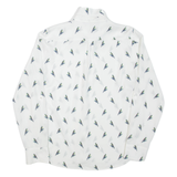 ZARA Bird Womens Printed Shirt White Collared Long Sleeve L